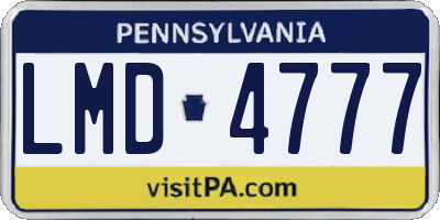 PA license plate LMD4777