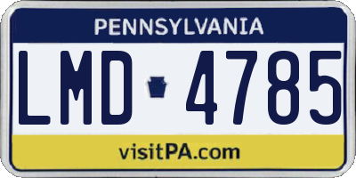 PA license plate LMD4785