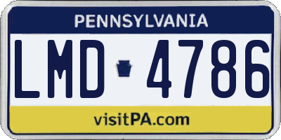 PA license plate LMD4786