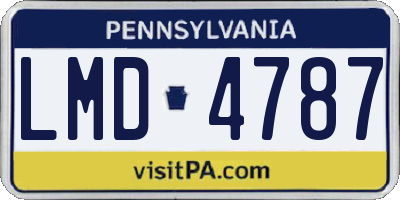PA license plate LMD4787