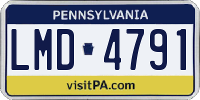 PA license plate LMD4791