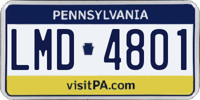 PA license plate LMD4801