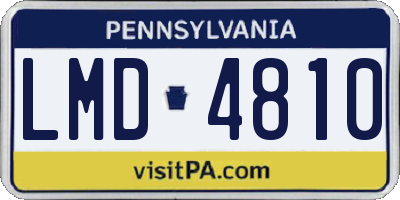 PA license plate LMD4810
