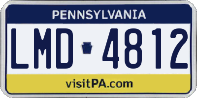 PA license plate LMD4812