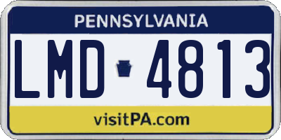 PA license plate LMD4813