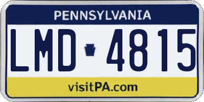 PA license plate LMD4815
