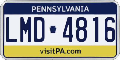 PA license plate LMD4816