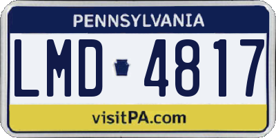 PA license plate LMD4817