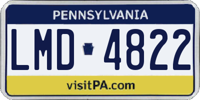 PA license plate LMD4822