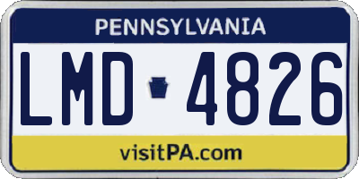 PA license plate LMD4826