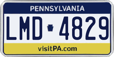 PA license plate LMD4829