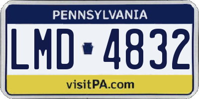PA license plate LMD4832