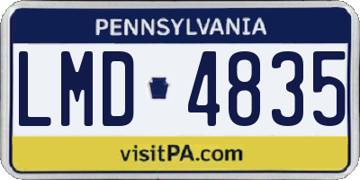 PA license plate LMD4835