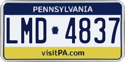 PA license plate LMD4837
