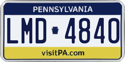 PA license plate LMD4840