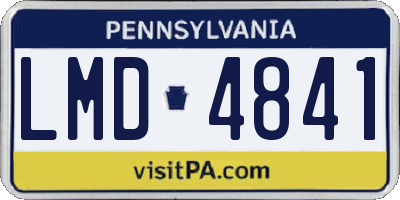 PA license plate LMD4841