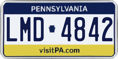 PA license plate LMD4842