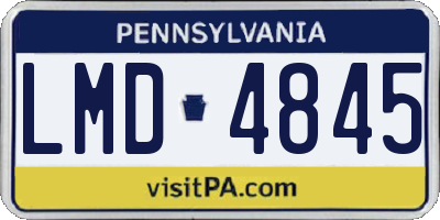 PA license plate LMD4845