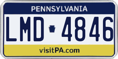 PA license plate LMD4846
