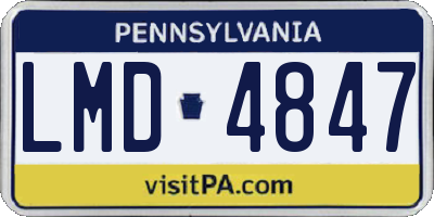 PA license plate LMD4847