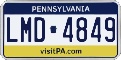 PA license plate LMD4849