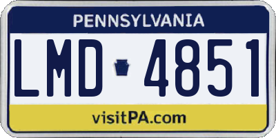 PA license plate LMD4851