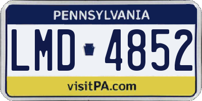 PA license plate LMD4852