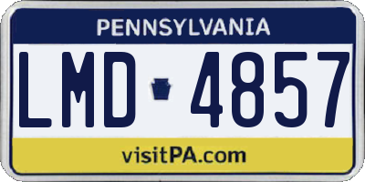 PA license plate LMD4857