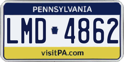 PA license plate LMD4862
