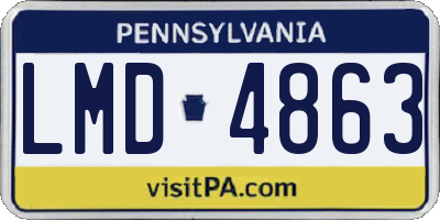 PA license plate LMD4863