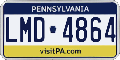 PA license plate LMD4864