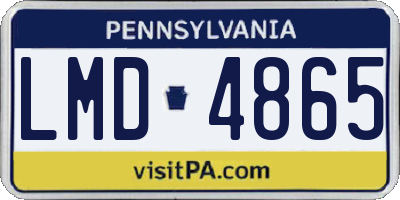 PA license plate LMD4865
