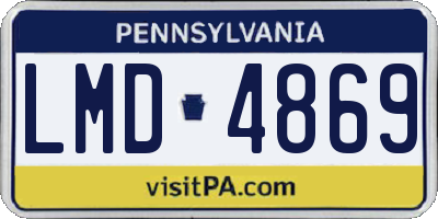 PA license plate LMD4869