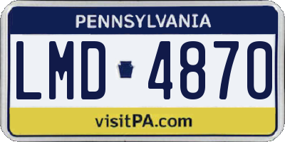PA license plate LMD4870