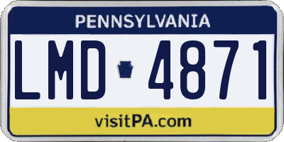 PA license plate LMD4871