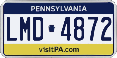 PA license plate LMD4872