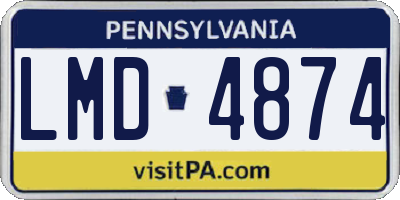 PA license plate LMD4874