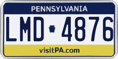 PA license plate LMD4876