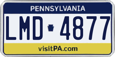 PA license plate LMD4877