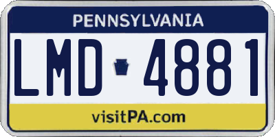PA license plate LMD4881