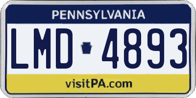 PA license plate LMD4893