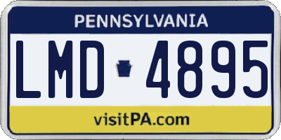 PA license plate LMD4895