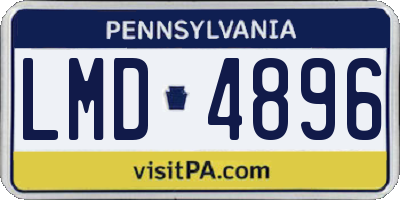 PA license plate LMD4896