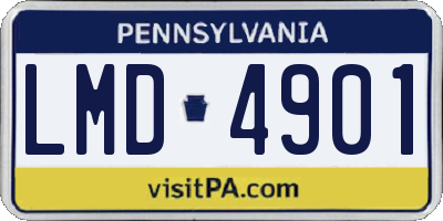 PA license plate LMD4901