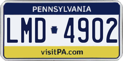 PA license plate LMD4902