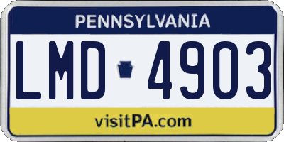 PA license plate LMD4903