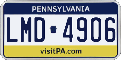 PA license plate LMD4906