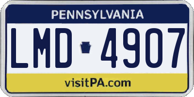PA license plate LMD4907