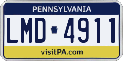 PA license plate LMD4911