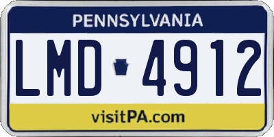 PA license plate LMD4912